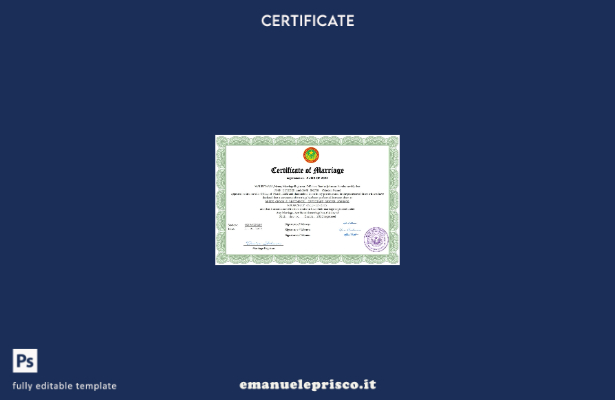 certificato di matrimonio in stile verificato della Mauritania Modello Word e PD